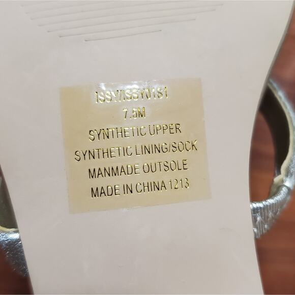 Steve Madden Issy Square Toe Strappy Block Heels Gold Women's Size 7.5 - Picture 15 of 15